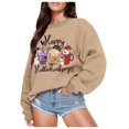 thumbnail image 1 of WEAIXIMIUNG Sweat à Capuche Zippé pour Femmes Manches Longues Col Rond Imprimé de Noël Léger, 1 of 4