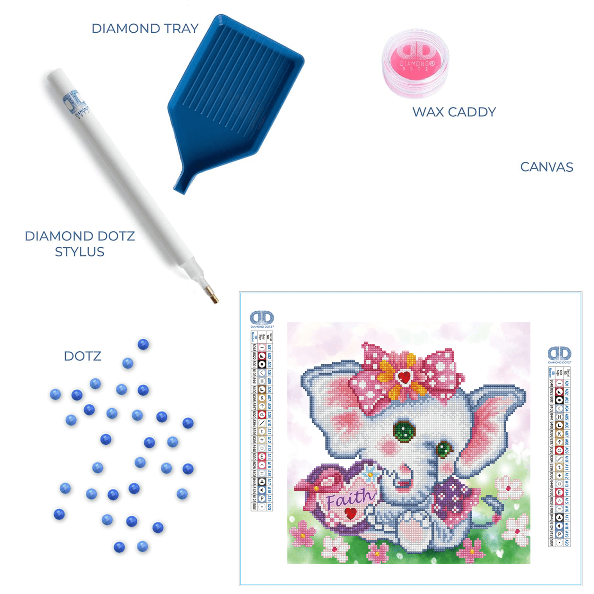 Diamond Dotz Faith Elephant Diamond Painting Kits for Adults - Diamond Art Kits a Relaxing Creative Craft Kit with Dotz Gems  12"x12"