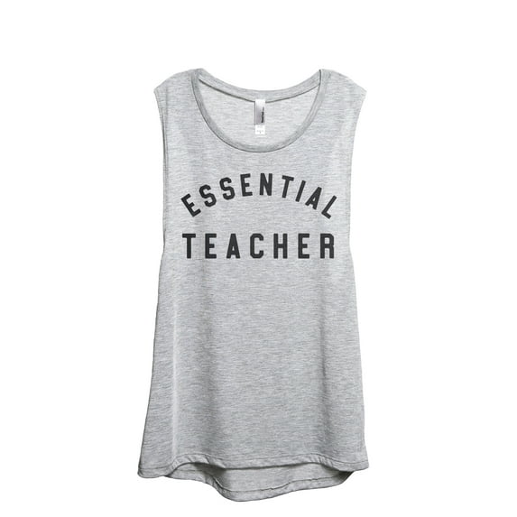 Essential Teacher Women's Fashion Sleeveless Muscle Workout Yoga Tank Top Sport Grey Medium