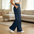 thumbnail image 5 of Noric Straight Leg Sweatpants for Women High Rise Solid Elastic Waist with Pockets Loose Workout Trousers, 5 of 9