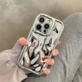 thumbnail image 1 of Glossy 3D Meteorite Texture Plating Silver Phone Case For iPhone 14 13 12 15 Pro Max 11 Camera Protective Metal Color Back Cover, 1 of 7