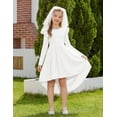 thumbnail image 6 of Arshiner Girls Dresses Ruffle Long Sleeve High Low Flowy Swing Casual Party Dresses with Pockets, 6 of 6