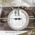 thumbnail image 2 of JEBBLAS Disposable Cloth Like Napkins, Built-in Flatware Pocket, Wedding Party Linen Feel White Napkin, Prefolded for Silverware, Bowtie Print 50 Count, 2 of 8