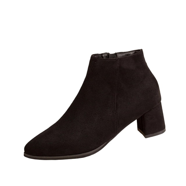 Birdeem Women's Plus Size Winter Ankle Boots, Pointed Toe Fall Comfort Height-Boosting Short Boots