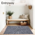 thumbnail image 3 of ODIKA 4'x6' Machine Washable Non-Slip Area Rug, Abstract Zigzag Wavy Lined Modern Fashionable Stylish High Traffic Rug with Pad, Black, 597201, 3 of 8
