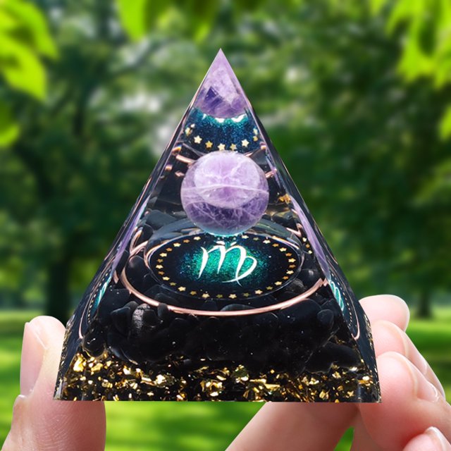 Pirámide De Orgón Pirámide de orgonita Cristales curativos Reiki Chakra Piedras de meditación (Virgo)
