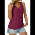 thumbnail image 3 of Camiseta Sin Mangas Estilo Bohemio con Cuello en V y Bordado de Ojales para Mujer, para Vacaciones en la Playa, Color Vino Tinto S, 3 of 6