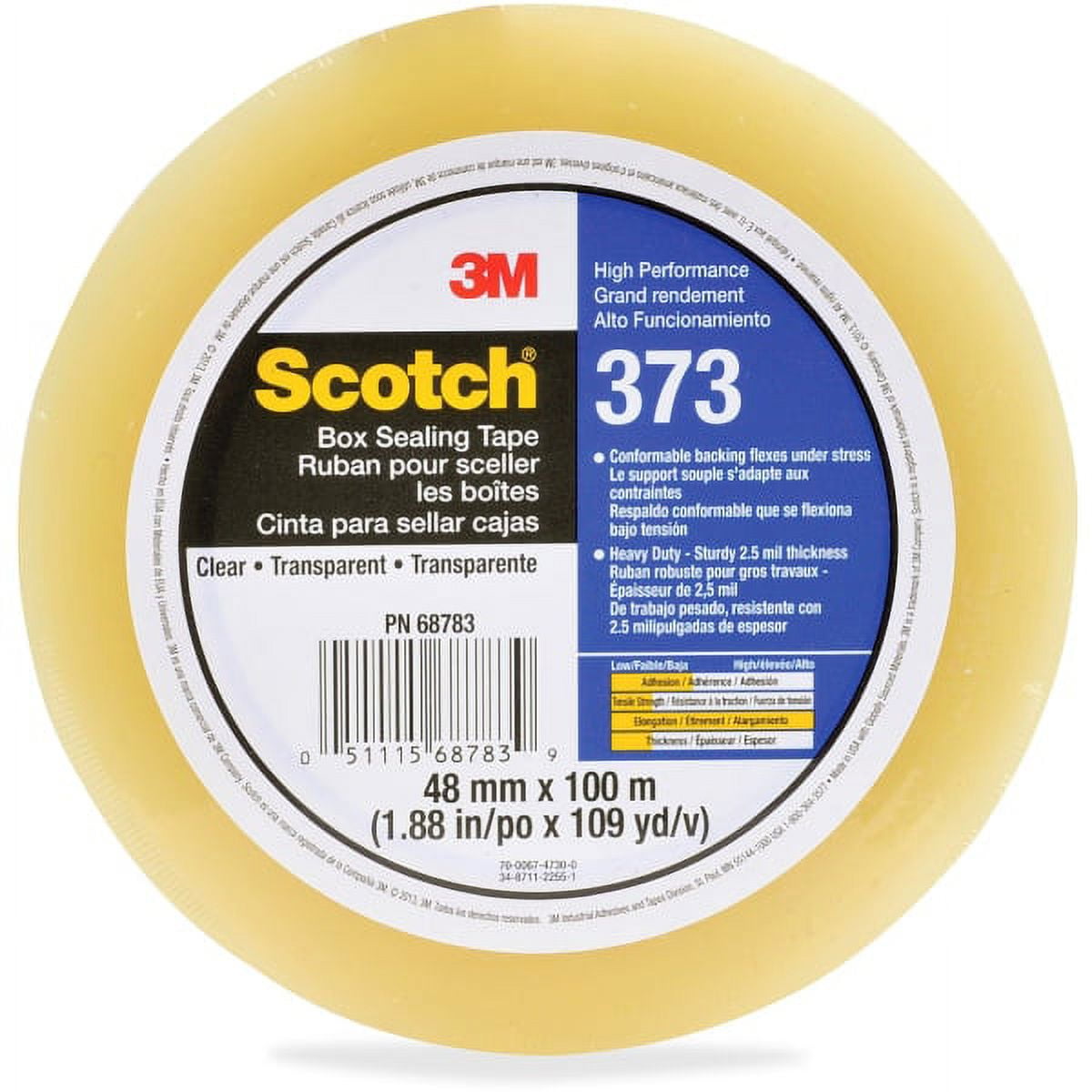 Scotch® 373 Carton Sealing Tape, 2.5 Mil, 2" x 110 yds, Clear, 36/CA (T902373)