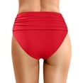 thumbnail image 3 of NOLDARES High Waisted Bikini Bottom Tummy Control Full Coverage Bikini Bottom Swimsuit Bottoms for Women(Red,M), 3 of 5