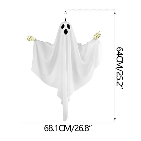 SLYNSHome Halloween Hanging Ghosts Decoration for Indoor Outdoor,White Ghosts With Hand for Front Porch Tree Halloween Party Suppplies