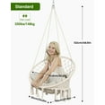 thumbnail image 4 of Hammock Chair, Macrame Swing Chair with Comfy Cushion, Boho Hanging Chair for Outdoor & Indoor, Perfect for Bedroom, Patio, Balcony, Hold up to 330Lbs, White, 4 of 6