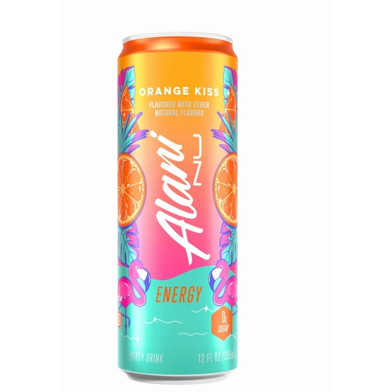 Alani Nu Energy Drink, Orange Kiss, Zero Sugar, 200mg Caffeine, 12