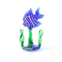 Angle Fish Glass Art Aquatic Figurine Animal Figurines for Anniversary Birthday Wedding Gift Ideas Ornament Miniature Cool Stuff Home Room Garden Table Decor
