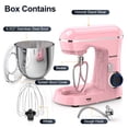 thumbnail image 2 of Batidora de pie Honinst 6,5 qt de 10 velocidades con cabezal inclinable, rosa, 2 of 7