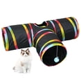 thumbnail image 1 of Pet Cat Tunnel, 3 Way Collapsible Peek Hole Toy with Ball for Cat, Puppy, Kitty, Kitten, Rabbit, 1 of 7