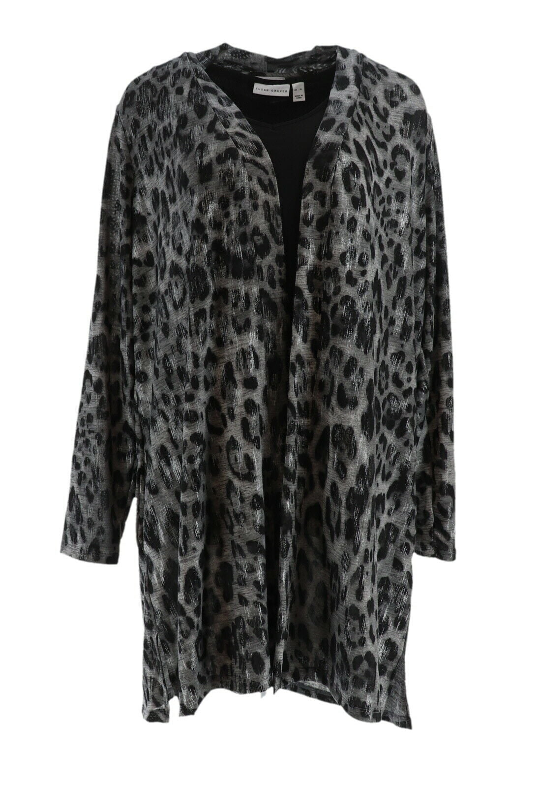 susan graver foil print cardigan and tank set