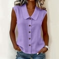 thumbnail image 2 of SROBPTY Womens Tank Tops Solid Collared Button Front Sleeveless Summer Shirts for Daily Wear, 2 of 5