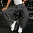 thumbnail image 6 of Wlynlyn Barrel Sweatpants Womens Fleece Lined Drawstring Elastic Waisted Wide Leg Baggy Sweatpants with Pockets(XX-Large,Dark Gray), 6 of 9