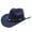 Navy, variant on Unisex Ethnic Western Cowboy Hat with Rivets Wide Brim Fedora, Vintage Summer Felt Cap Classic Jazz Hat for Adult Outdoor Travel Country Music Festivals