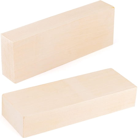 2 Pack 10 x 3.5 x 1.7 Inch Basswood Carving Blocks, Unfinished Wood Blocks, Soft Solid Wood Whittling Blocks for Carving, Crafts