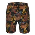 thumbnail image 4 of Naloa Embroidery Chicken Rooster And Sunflowers Men's Beach Shorts, Surfing shorts, Swim trunks, Quick Dry Swim Trunks for Surfing Beach Fun - Medium, 4 of 9