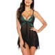 thumbnail image 4 of Camisón sexy de encaje de malla con tirantes finos de estilo europeo y americano, 4 of 5