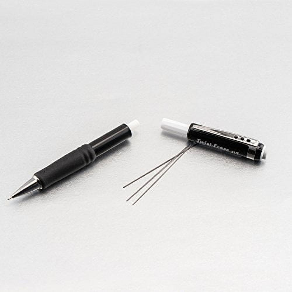 Pentel Twist Erase III Mechanical Pencils, Fine Point, 0.5 mm, Black, 12 Count