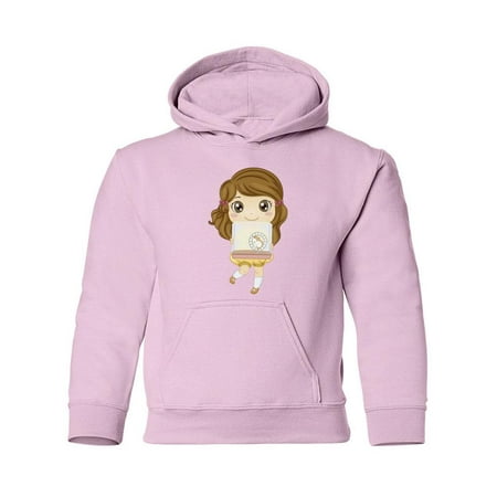 Girl Carrying Her Pet Hamster Hoodie Juniors -Image by Shutterstock, Large