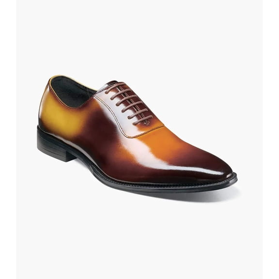 Stacy Adams Shaffer Plain Toe Oxford Shoes Calf Leather Cognac Multi 25763-229