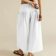 thumbnail image 5 of Endives Women's Baggy Jeans Flare Wide Leg Pants Denim Elastic Waist Button Pleated Culotte Jeans Casual Pants, 5 of 8