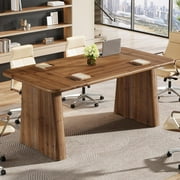 Finmind 63" Solid Wood Executive Desk, Large Writing Table for Home Office