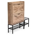 thumbnail image 4 of Ktaxon Farmhouse Shoe Cabinet w/ Bench, Entryway Shoe Storage Cabinet Shoe Rack Organizer for Hallway Bedroom Closet Living Room Home Apartment, Washed Gray, 4 of 14