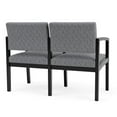 thumbnail image 3 of Lenox Wood Reception Waiting 2-Seat Tandem Seating / Black Wood / Gray, 3 of 5