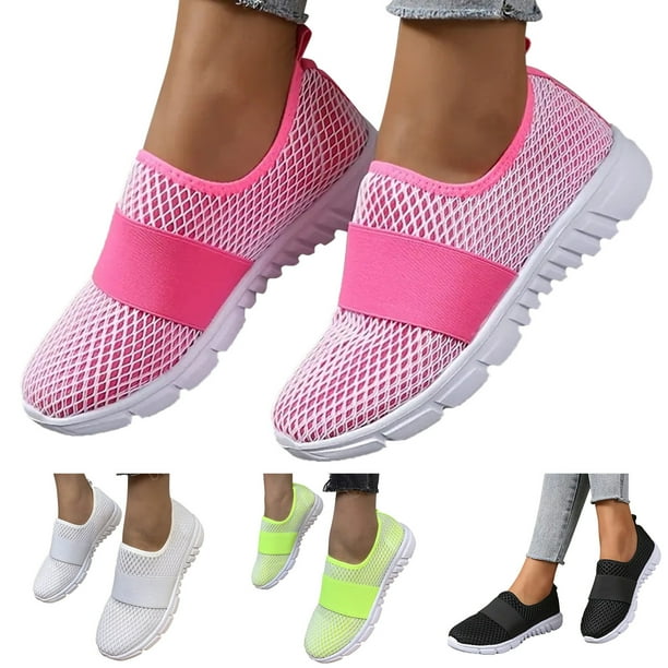 TOWED22 Women Casual Slip on Walking Shoes Comfortable Mesh Tennis Running Sneakers Green 7.5