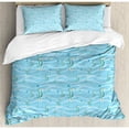 thumbnail image 3 of Animal Decor Twin Size Duvet Cover Set, Cartoon like Seahorses for Kids Nursery Baby Girls Boys Childish Playroom Nautilus, Decorative 2 Piece Bedding Set with 1 Pillow Sham, Blue, by Ambesonne, 3 of 3