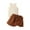 Brown, variant on Toddler Baby Girls Clothes Short Sleeveless Top And Irregular Bowknot Skirts Set Infant Outfit 2-piece Set 3M-2T
