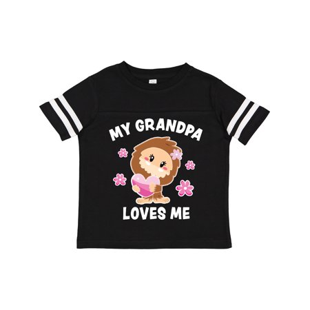 

Inktastic My Grandpa Loves Me with Bigfoot Gift Toddler Toddler Girl T-Shirt
