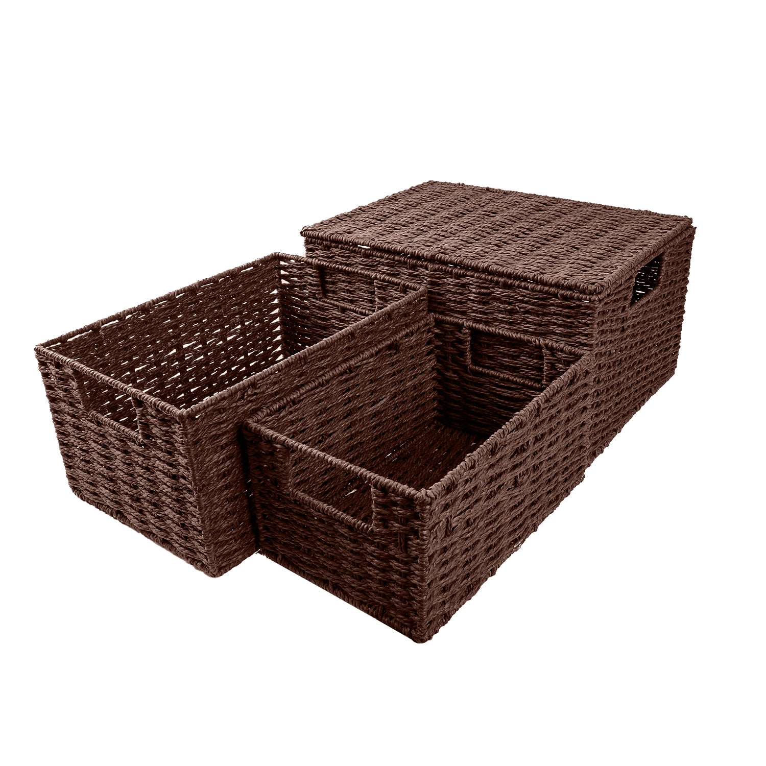 Chicgrowth Wicker Storage Baskets Woven Laundry Shelving Bin Indoor 3