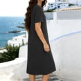 thumbnail image 6 of LYEAA Sleepwear for Women Plus Size Soft Short Sleeve Nightgowns Crewneck Night Shirts Comfy Home Dress, 6 of 6