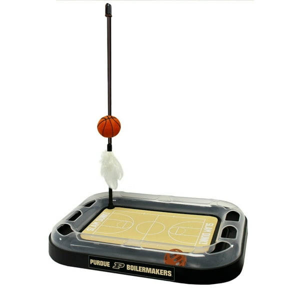 NCAA Purdue Boilermakers CAT Scratcher Mat Toy with Catnip Plush & Feather Cat Toy 5-in-1 Kitty Toy