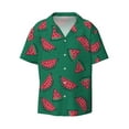 thumbnail image 3 of Goofa Watermelon Printed Men's Casual Short-sleeved Shirt,Lightweight Breathable Button-down,Summer Casual men's top,Versatile Fashion shirt-3X-Large, 3 of 7