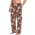 thumbnail image 2 of Uemuo Flower Bunny Pattern Men's Wide Leg Palazzo Lounge Pants with Pockets Light Weight Loose Comfy Casual Pajama Pants-Medium, 2 of 9