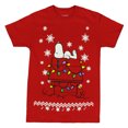 thumbnail image 2 of Peanuts Shirt Men's Snoopy Christmas Snowflakes Short Sleeve Tee, 2 of 5