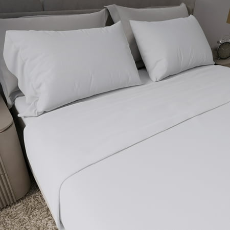 Parure De Draps King Size 100% Coton 400 Fils - Satin Chocolat - Tout Confort