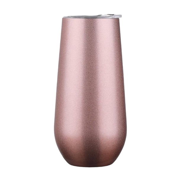 Vaso de vino de acero inoxidable con aislamiento al vacío de doble capa. Regalo para ella. Oro rosa