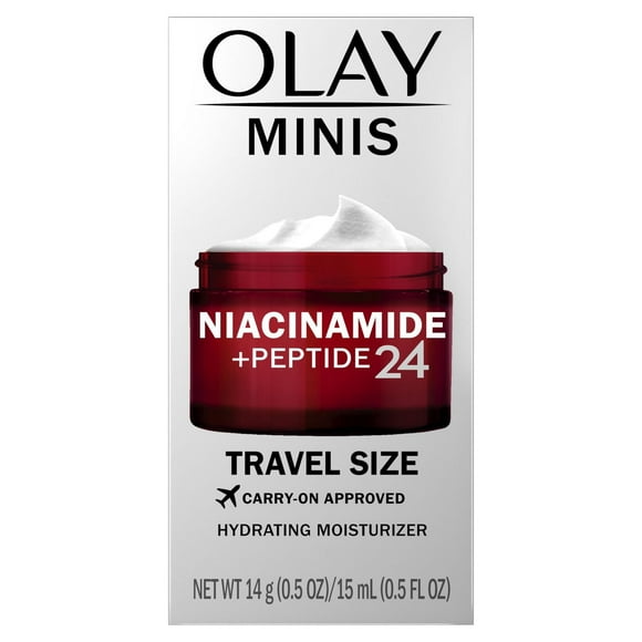 Olay Regenerist Niacinamide + Peptide 24 Hydrating Face Moisturizer with Vitamin B3 for Stronger Skin Barrier, Travel Size, 15ML
