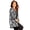 Black White Abstract, variant on Women's Plus Size Ponte Print Jacket