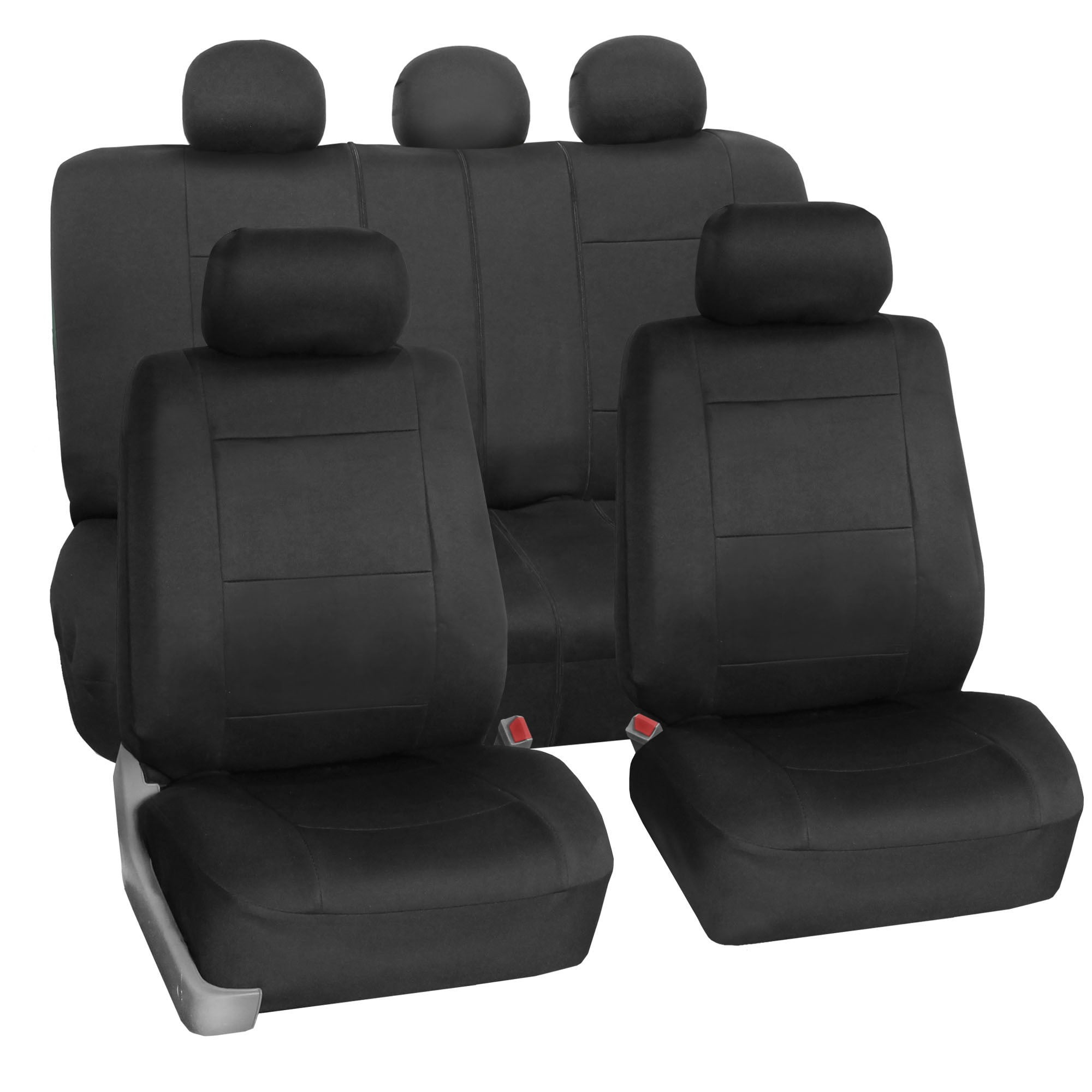 Full seat, Black red Horse KINGDM Universal Car Seat Covers Protectors Faux Leather/&Air-mesh Full Seat Airbag Compatible