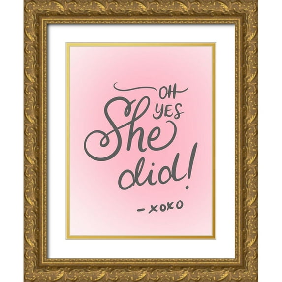 Batista, Dee 15x18 Gold Ornate Wood Framed with Double Matting Museum Art Print Titled - She Did