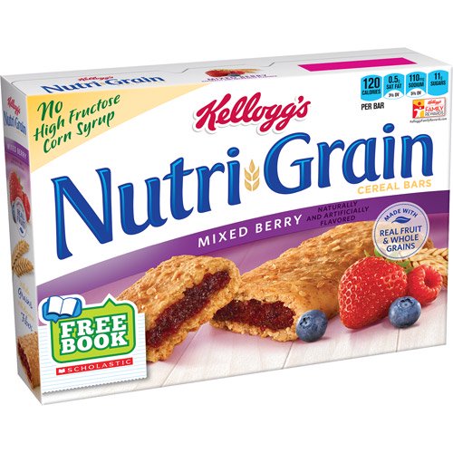 Kellogg's NutriGrain Mixed Berry Cereal Bars, 1.3 oz, 8 ct Walmart